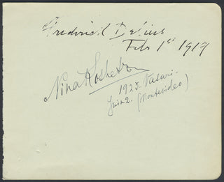 Delius, Frederick. (1862–1934) & Koshetz, Nina. (1891–1965)  Autograph Signatures