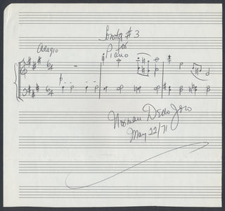 Dello Joio, Norman. (1913–2008) Sonata no. 3 - Autograph Musical Quotation