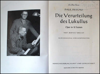 Dessau, Paul. & Brecht, Bertolt Die Verurteilung des Lukullus. Oper in 12 Szenen.