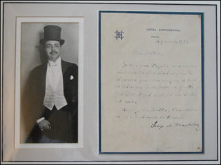 [Ballets Russes] Diaghilev, Sergei. (1872–1929) [Guilbert, Yvette. (1865–1944)] Autograph Letter