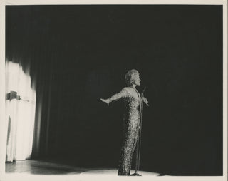 [Dietrich, Marlene (1901-1992)] Claxton, William. (1927-2008) Original Photograph on stage at the Sahara Hotel in Las Vegas, 1955.