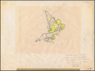 [Film & Theater] [Disney, Walt. (1901-1966)] "Fantasia" - Two Original "The Sorcerer's Apprentice" Animation Drawings