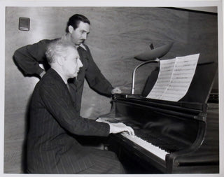 Stokowski, Leopold. (1882-1977) & Disney, Walt. (1901-1966) Original 1938 Photograph at the Piano