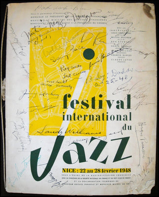 Reinhardt, Django. (1910 - 1953) [Armstrong, Grapelli, Hines, Teagarden, Mezzrow, Shaw, Panazzie etc.] Signed "Festival  International du Jazz" Program