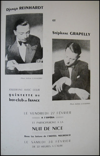 Reinhardt, Django. (1910 - 1953) [Armstrong, Grapelli, Hines, Teagarden, Mezzrow, Shaw, Panazzie etc.] Signed "Festival  International du Jazz" Program