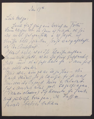 [Cello] Döblin, Alfred. (1878–1957) & Sachs, Curt. (1881-1959) & Eberhart, Richard. (1904-2005) & Steinberg, William. (1899-1978) Group of Letters to Helga and Rudolf Döblin