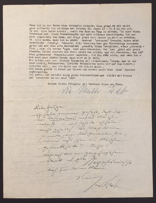 [Cello] Döblin, Alfred. (1878–1957) & Sachs, Curt. (1881-1959) & Eberhart, Richard. (1904-2005) & Steinberg, William. (1899-1978) Group of Letters to Helga and Rudolf Döblin