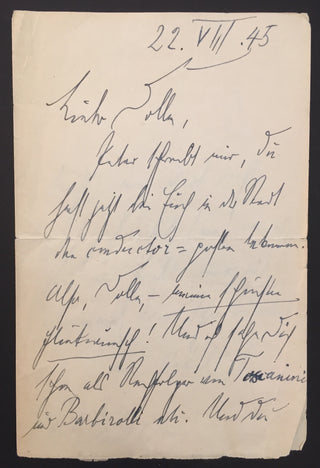 [Cello] Döblin, Alfred. (1878–1957) & Sachs, Curt. (1881-1959) & Eberhart, Richard. (1904-2005) & Steinberg, William. (1899-1978) Group of Letters to Helga and Rudolf Döblin