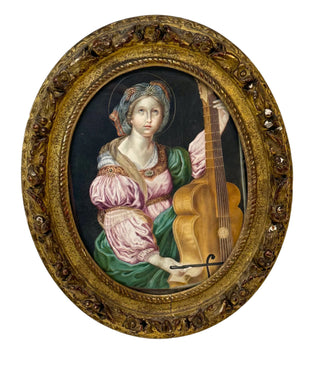 [Saint Cecilia] [Zampieri, Domenico. [Domenichino.] (1581-1641)] Saint Cecilia - Watercolor after Domenichino