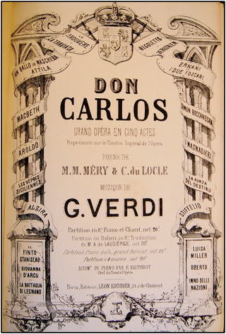 Verdi, Giuseppe. (1813-1901) Don Carlos. Grand Opéra En Cinq Actes.