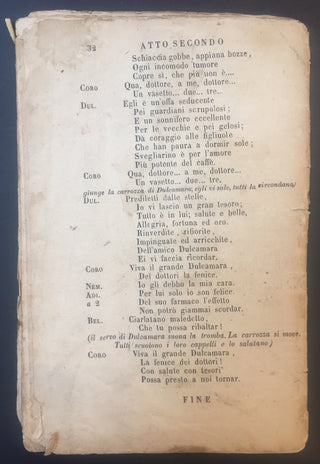 [Donizetti, Gaetano. (1797–1848)] Romani, Felice. (1788–1865) "L'Elisir d'Amore" - Libretto