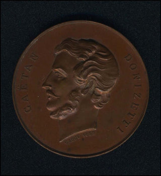 Donizetti, Gaetano. (1797–1848) [Caqué, Armand Auguste (1793–1881)] 1852 Portrait Medal