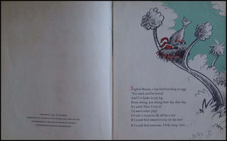 [Literature &amp; Art] [Children&apos;s Books] Seuss, Dr. [Geisel, Theodor Seuss.] (1904 - 1991) Horton Hatches the Egg, SIGNED