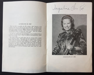 du Pré, Jacqueline. (1945–1987) & Barenboim, Daniel. (b. 1942) Early Signed Program with Autograph Signature and Later Program