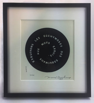 Duchamp, Marcel. (1887-1968) "Esquivons Les Ecchymoses Esquimeaux Aux Mots Exquis" - SIGNED Screenprinted Disk Trial Proof