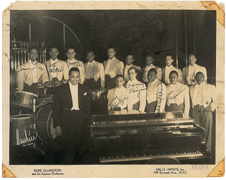 [Jazz & Song] [Ellington, Duke. (1899-1974)] Hodges, Williams,Carney, Tizol, Greer, Whetsol, Bigard, Nanton Signed Photograph