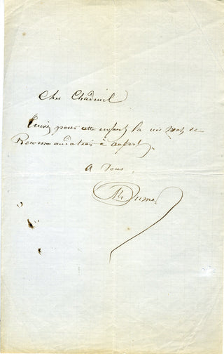 Dumas, Alexandre. (pere, 1802-1870) Autograph Letter