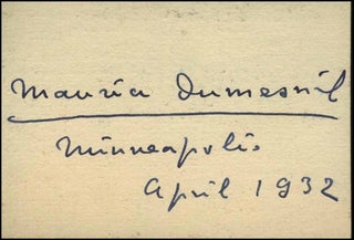 [Pianist] Dumesnil, Maurice. (1886 - 1974) Autograph Signature