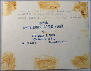 [White House Steinway] Beck, Dunbar. (1903 - 1986) Important Collection of Designs and gilted wood study for the White House Steinway