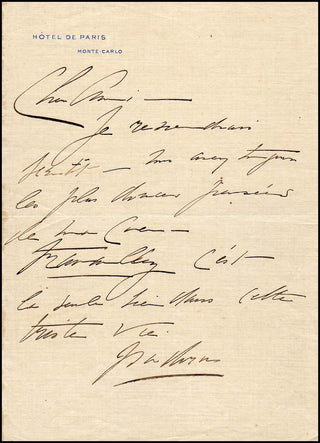 Duncan, Isadora. (1877–1927) Autograph Letter to D'Annunzio