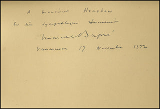 Dupré, Marcel. (1886 - 1971) & Evans, Edward R. G. (1881 - 1957) Large Autograph and Inscription