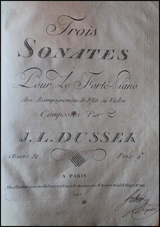 Dussek, Jan Ladislav. (1760–1812) & Pleyel, Ignazio [Ignace]. (1757–1831) Bound Volume of Eleven 18th-Century Sonata Sets by Dussek and Pleyel