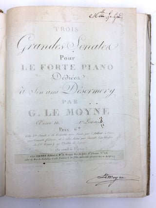 Dussek, Jan Ladislav. (1760–1812) & Adam, Louis. (1758–1848) & Cramer, Johann Baptist. (1771–1858) & Lemoyne, Jean-Baptiste. (1751–1796) Bound Volume of 18th-Century Sonata Sets by Dussek, Adam, Cramer & Le Moyne