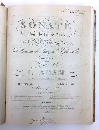 Dussek, Jan Ladislav. (1760–1812) & Adam, Louis. (1758–1848) & Cramer, Johann Baptist. (1771–1858) & Lemoyne, Jean-Baptiste. (1751–1796) Bound Volume of 18th-Century Sonata Sets by Dussek, Adam, Cramer & Le Moyne