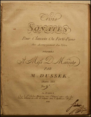 Dussek, Jan Ladislav. (1760–1812) & Pleyel, Ignazio [Ignace]. (1757–1831) Bound Volume of Eleven 18th-Century Sonata Sets by Dussek and Pleyel