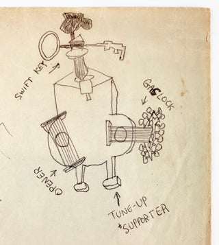 Dylan, Bob. (b. 1941) "Long-distance Operator" - Original Drawings and Autograph Lyrics from the recording of the Basement Tapes