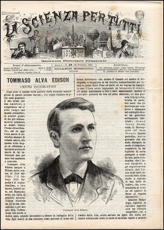 Edison, Thomas. (1847–1931) Early Article and Portrait