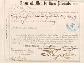 Edison, Thomas. (1847–1931) Signed Stock Certificate