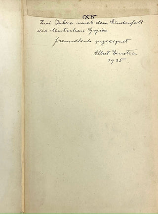 Einstein, Albert. (1879 - 1955) "Mein Weltbild" ["The World As I See It"]  -  Signed "Two Years After The Fall Of The German Goyim"