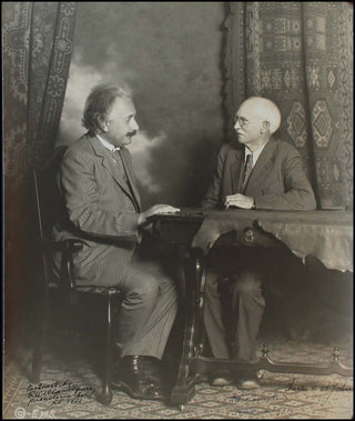 Einstein, Albert. (1879 - 1955) & St. John, Charles Edward. (1857 - 1935) Enormous Signed Photograph after visiting the Mount Wilson Observatory