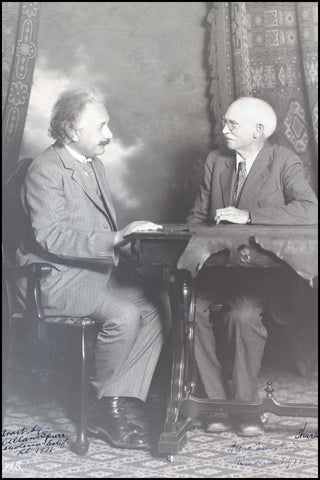 Einstein, Albert. (1879 - 1955) & St. John, Charles Edward. (1857 - 1935) Enormous Signed Photograph after visiting the Mount Wilson Observatory