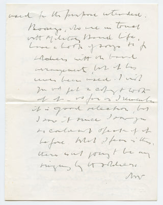 Elgar, Edward. (1857–1934) "What I fear is this: there isn't going to be any singing by the soldiers." - Important Autograph Letter Signed