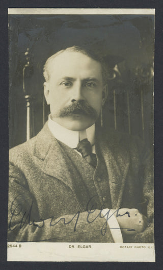 Elgar, Edward. (1857–1934) Signed Postcard Photograph