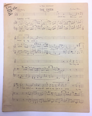 Elkus, Jonathan. (b. 1931) [Ives, Charles. (1874–1954)] Inscribed Scores and Music Manuscript