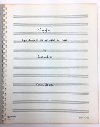 Elkus, Jonathan. (b. 1931) [Ives, Charles. (1874–1954)] Inscribed Scores and Music Manuscript