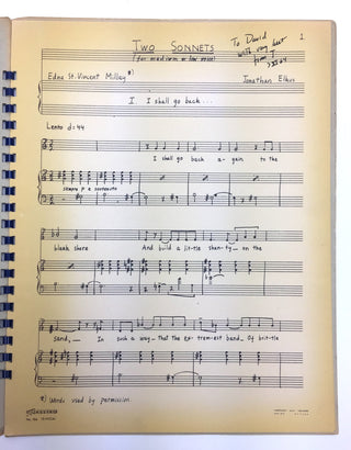 Elkus, Jonathan. (b. 1931) [Ives, Charles. (1874–1954)] Inscribed Scores and Music Manuscript