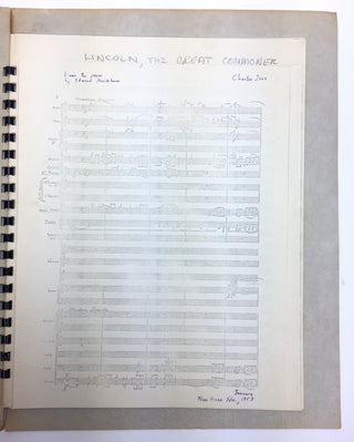 Elkus, Jonathan. (b. 1931) [Ives, Charles. (1874–1954)] Inscribed Scores and Music Manuscript