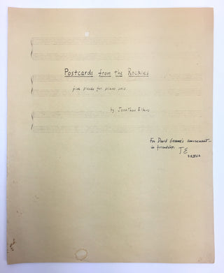 Elkus, Jonathan. (b. 1931) [Ives, Charles. (1874–1954)] Inscribed Scores and Music Manuscript