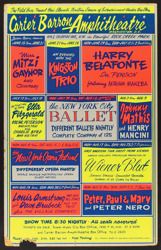 [Fitzgerald, Ella. (1917–1996) & Armstrong, Louis. (1901–1971)] 1964 Jazz, Ballet, and Opera Window Card