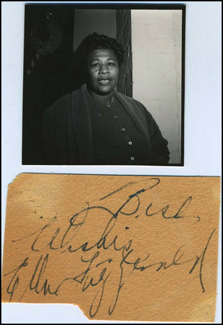 Fitzgerald, Ella. (1917–1996) Autograph Signature and Candid Photograph