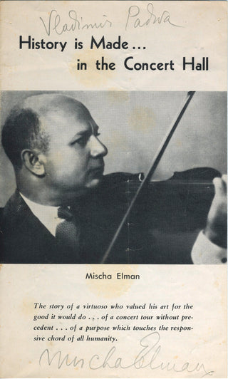 Elman, Mischa.  (1891-1967) Autograph Signature on Program Portrait