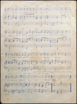 [Jazz &amp; Song] Presley, Elvis. (1935-1977) "I Want You, I Need You, I Love You" - Signed Sheet Music