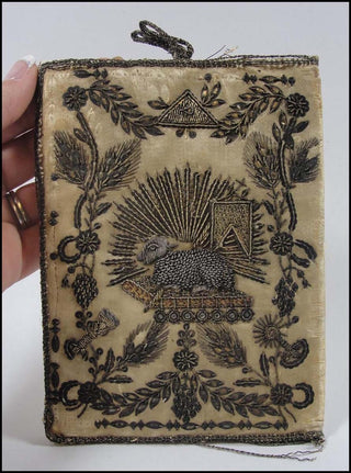 [Embroidered Binding] 17th-Century Embroidered Silver & Gold Thread Silk Book Cover