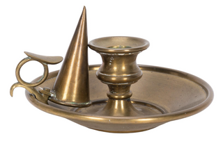 Emerson, Ralph Waldo. (1803–1882) "One idea lights a thousand candles" - Brass Candle Holder owned by Emerson