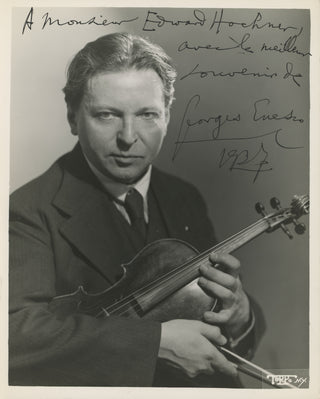 Enesco, Georges. (1881–1955) Signed Photograph to the Box Office Treasurer of the New York Philharmonic