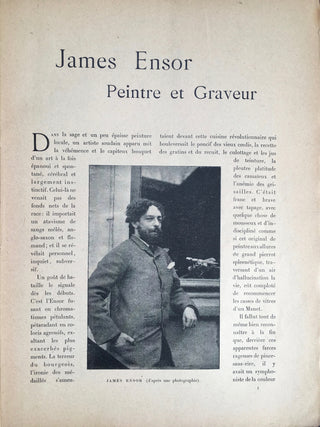 [Ensor, James. (1860–1949)] Rousseau, Blanche James Ensor, Peintre & Graveur; texte par Blanche Rousseau ... [et al.] Avec 111 illustrations de J. Ensor. - INCLUDING AN ORIGINAL LITHOGRAPH